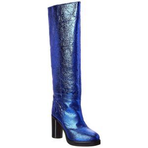 Isabel Marant Lylene Leather Knee-High Boot, Blue